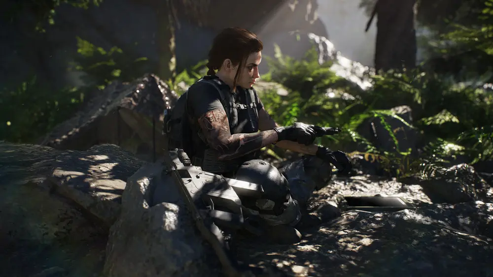 A lone Ghost operator moving through hostile terrain in Ghost Recon Breakpoint