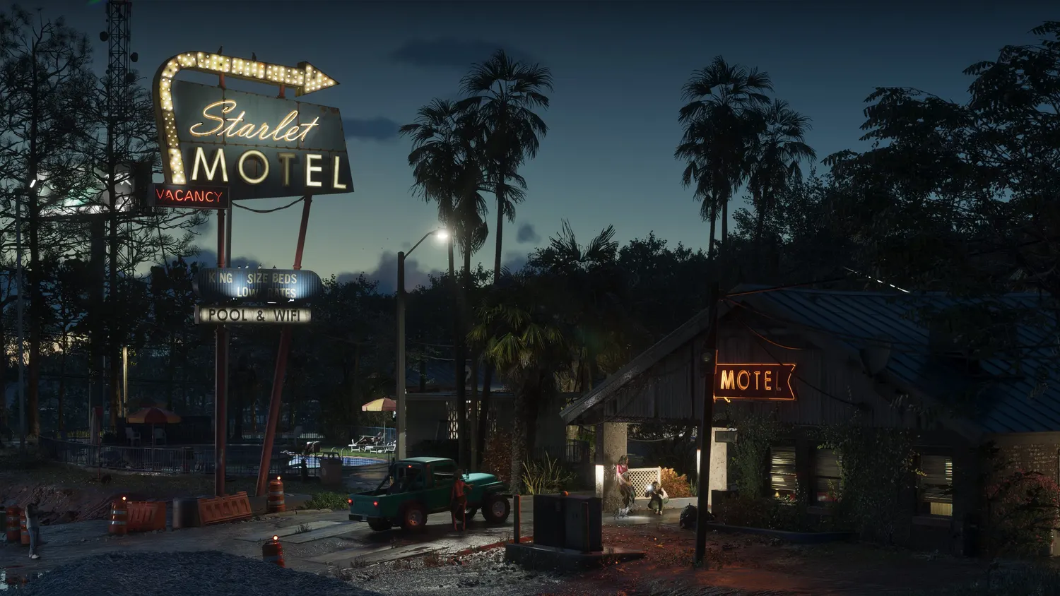 The industrial waterfront town of Port Gellhorn in GTA 6, with weathered buildings and a working harbour